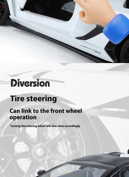 Large 1/18 Aventador SVJ Supercar Model Simulation Interior Details Adult Collection Ornaments