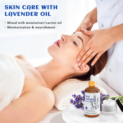 HIQILI 100% Pure Lavender Essential Oil 100ML Aromatherapy Diffuser Oil for Sleep Relaxation Diffuser Massage Skin Care