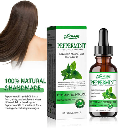 60ml Peppermint Body Essential Oil for Massage & Aromatherapy, Handmade, Cool & Fresh Body Oil