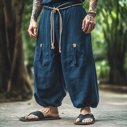 New Fashion Summer Spring Men Casual Pants Harem Pant Pleated Long Trousers Streetwear Oversize Men's Clothing