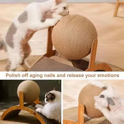 Natural Sisal Ball Arch Cat Scratcher Toy Corrugated Paper Cat Claw Grinding Board Self Playing Cat Toy For Indoor Cats