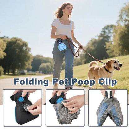 Foldable Pet Shovel Travel Dog Poop Bag Dispenser Poop Scoop Clean Pick Up Excreta Cleaner Animal Excreta Cleaning Tools