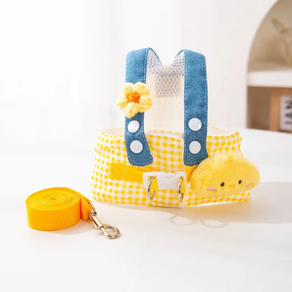 Summer Vest Dog Harness Leash Set and Dog Hat Cute Bear 2026 Dog Clothes Pet Supplies Puppy Denim Harness Cat Dog Accessories