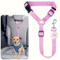 Pet Car Seat Adjustable (40-70cm)Belt Dog Cat Safety Harness Leash with Flower Decor for Dogs Travel Collar Pet Accessories