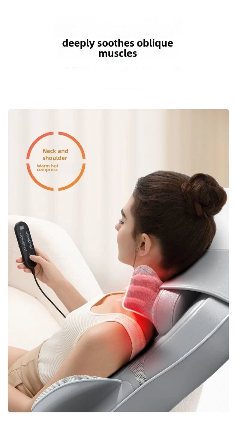 5 Vibrations Waist Hips Electric Back Massager Cervical Massage Chair Seat Cushion for Body Shiatsu Heated Kneading Relaxarion