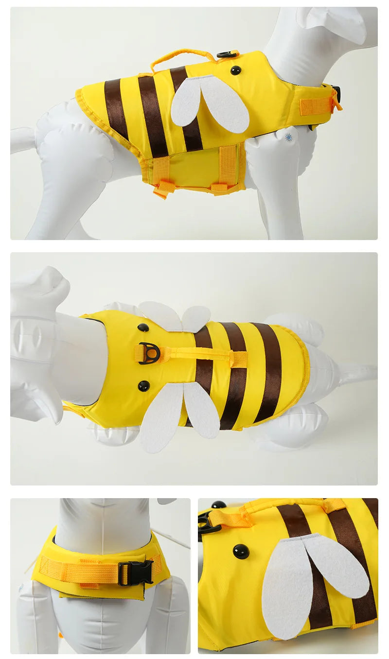 Dog Life Jacket for Swimming Boating Pet Safety Floatation Vest Life Preserver with Rescue Handle For Cats Small Medium Dogs