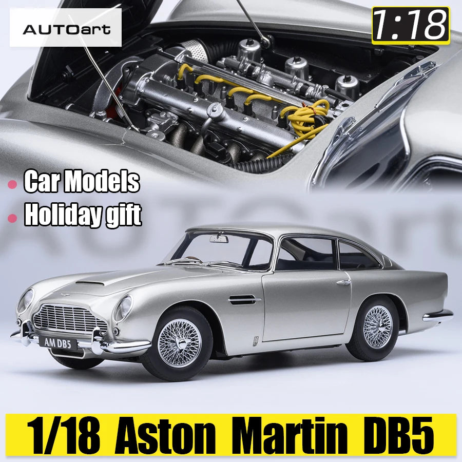 Autoart 1/18 ASTON MARTIN DB5  ABS 007/Goldfinger Bond , door full open sports car model static decoration collection