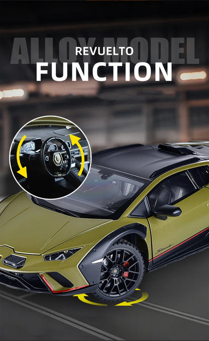 Lamborghini Huracan Sterrato 1:24 Alloy Scale Car Model Diecast Metal Vehicle Miniature Car Sound＆light Toy Car Gift