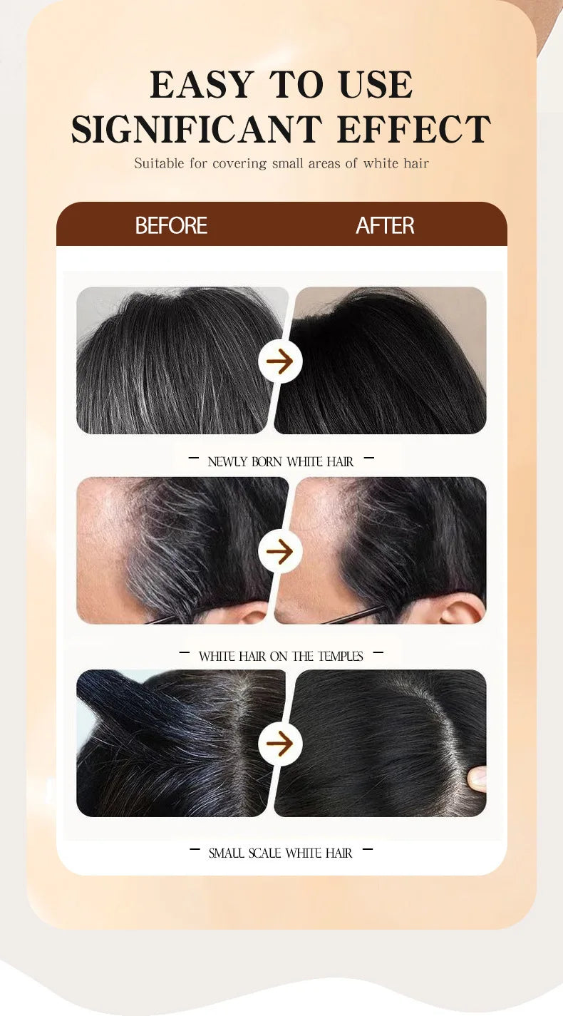 2Pcs Comb Hair Dye Stick Portable Hair Root Cover Up Stick Men Women Gray Hair Coverage Sweat-Proof 2in1 Instant Coloring Wand