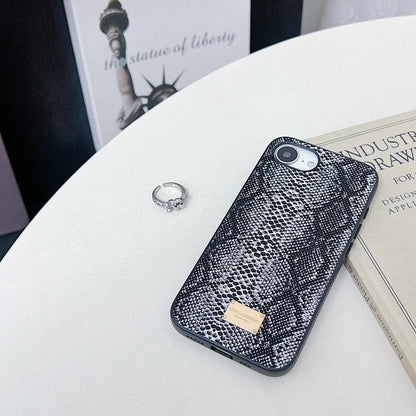 Luxury Leopard Snake leather Anti-Fall Case protectio for iPhone 16 15 13 12 11 14 17 Pro Max Plus 17 Air XS XR shockproof Cover