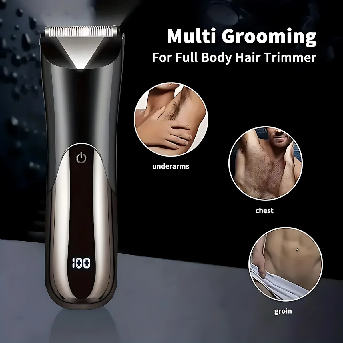 Trimmer Shaver For Man Electric Beard Whisker Sideburns Razor Electric USB Rechargeable Li-ion Battery Display Body Hair Removal