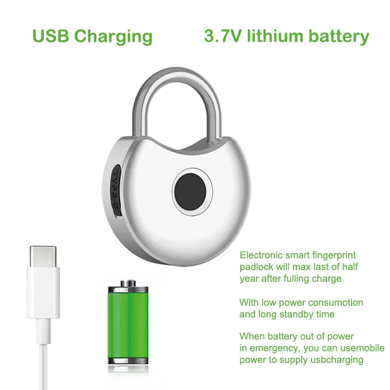 RAYKUBE PQ1 Tuya Smart Fingerprint Padlock with USB Charging Waterproof Tuya/Smart Life APP Unlock For Cabinet Door Lock Drawer
