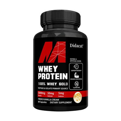 Didacat Whey Protein Concentrate, with 5000mg Protein, Gluten Free & Non-GMO, Boost Immunity and Support Post-exercise Recovery