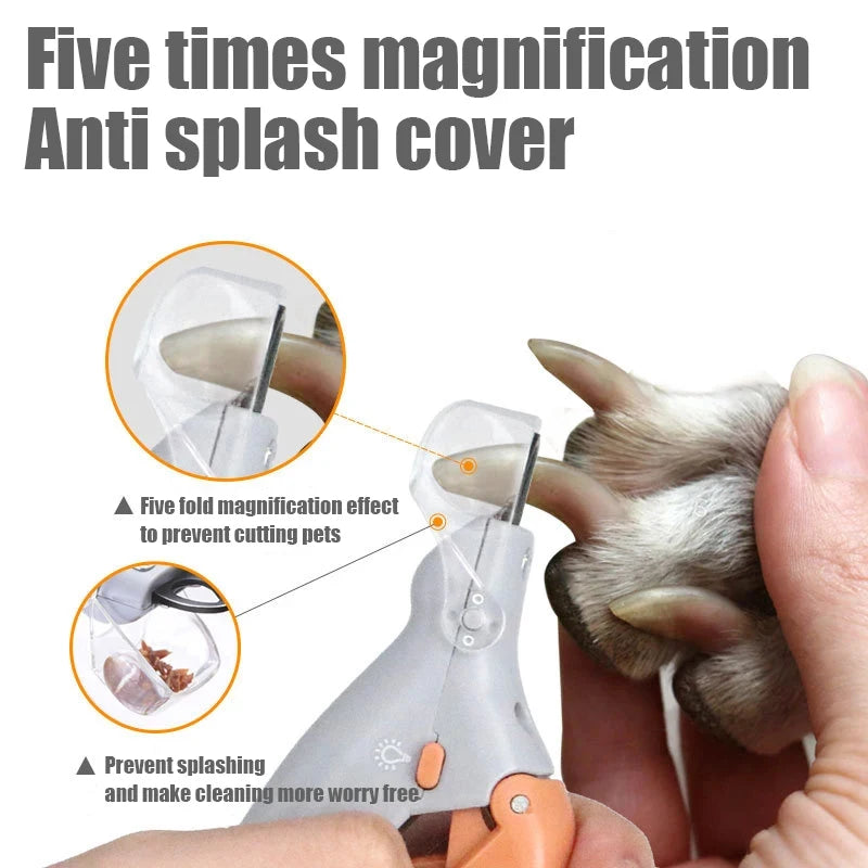 Pet Nail Clipper with LED, Multifunctional Nail Trimmer for Dog Cat, Professional Pet Grooming Cleaning Supplies
