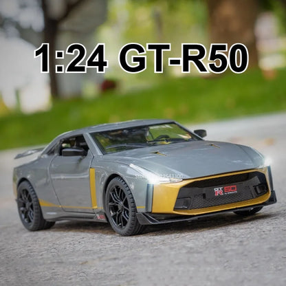 Valkyrie GT-R50 Sports 1:24 Car Model Toy Diecast Alloy Doors Opened Sound Light Supercar Collectible Ornaments Toy Gifts