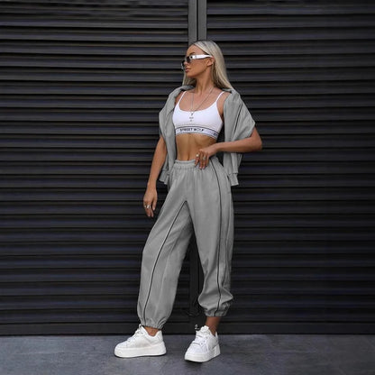 Two Piece Sets Pant Set Tracksuit Women Jogger Y2k Sweatshirts Autumn Winter Sports Elastic Waist Streetwear Pants Matching Sets