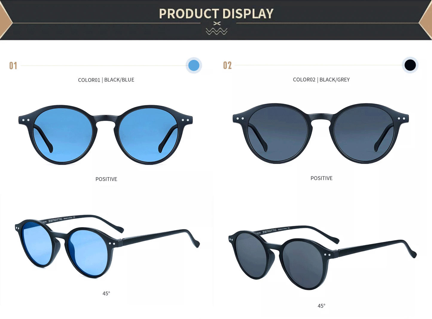 ZENOTTIC (S Size) Retro Circular Polarized Sunglasses 2026 Men Women Vintage Small Round Sun Glasses UV400 Goggles Shades