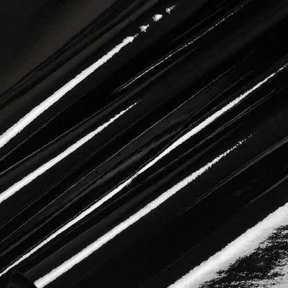 Women Black Patent Leather Pleated Mini Skirt High Waist Flared Gothic Punk Skirt Edgy Streetwear Skirt For Daily Wear & Dating