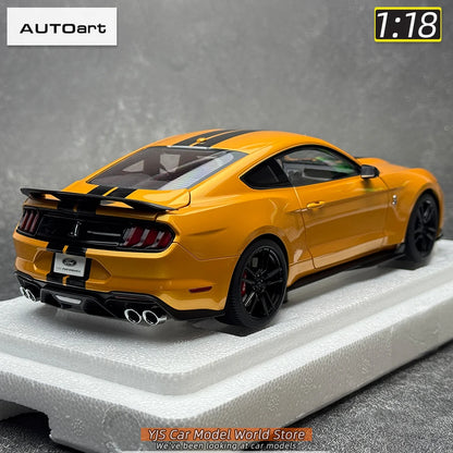 AUTOART New 1/18 scale Ford Mustang Shelby GT500 WHITE SILVER  Sports car model Static display Collection Holiday gift 73097