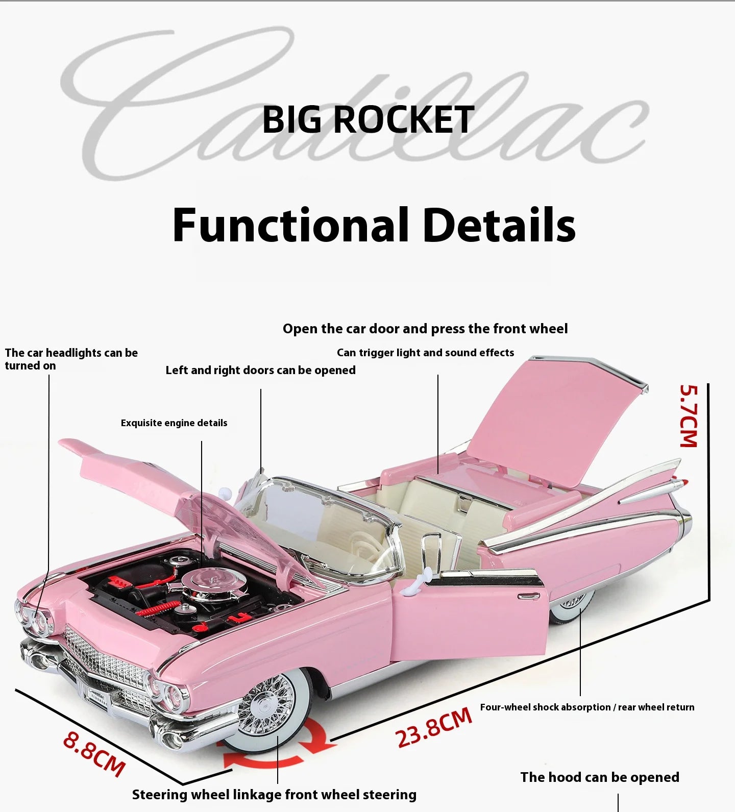 Retro luxury 1:24 convertible sports car alloy model, exquisite desktop ornaments, best collection for car model enthusiasts