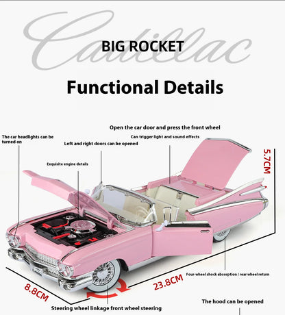 Retro luxury 1:24 convertible sports car alloy model, exquisite desktop ornaments, best collection for car model enthusiasts
