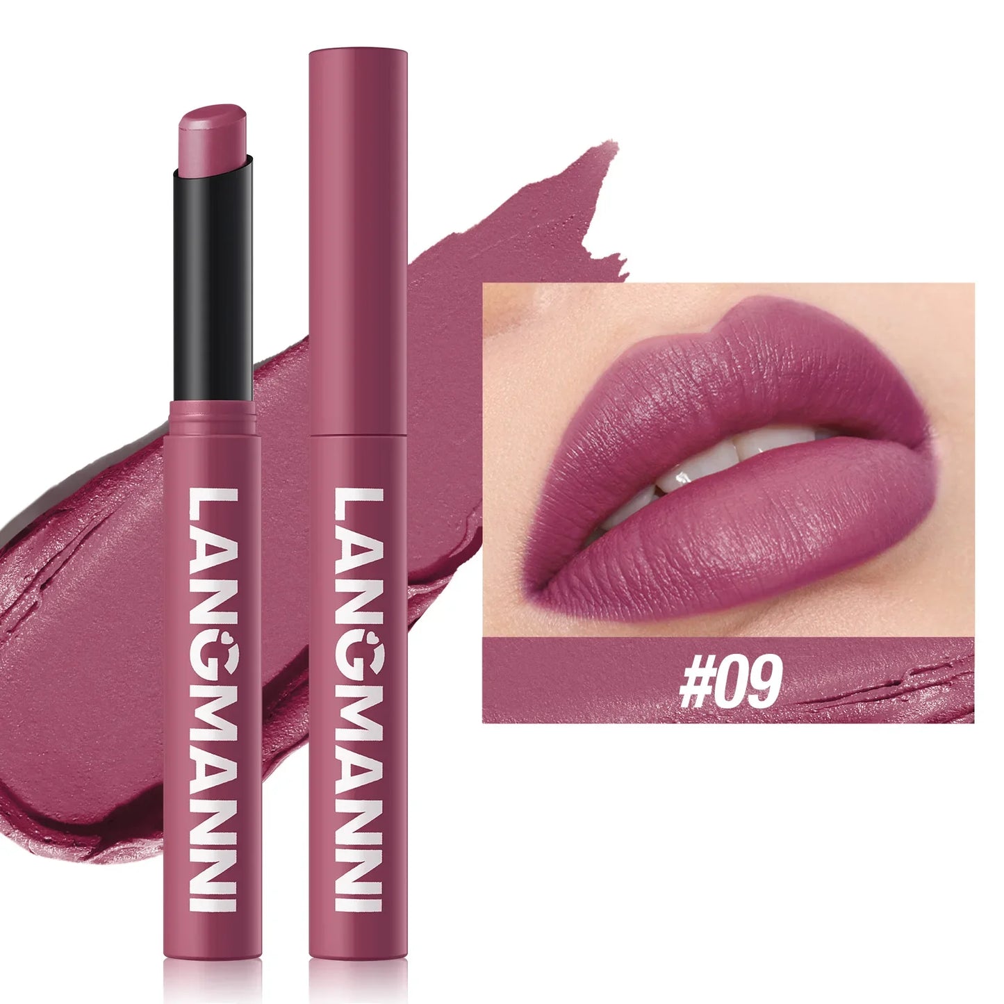 Matte Lipstick Non-Stick Cup Long-Lasting Velvet Finish Lipstick Pen  Smooth Matte Lip Color Waterproof Non-Fading -12 Colors