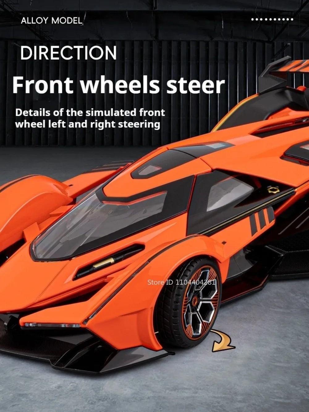 Lambor V12 Apollo EVO 1:18 Model Car Diecast Alloy Car Doors Opened Sound Light Pull Back Miniature Sportscar Collect Decoration