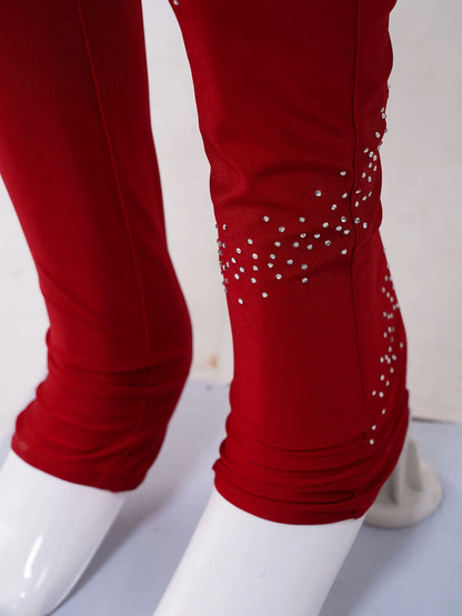 Kids Girls Ballet Dance Gymnastics Leotard Figure Skating Acrobatics Yoga Bodysuit Long Sleeve Shiny Rhinestone Mesh Jumpsuit
