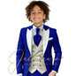 Kids Formal Wedding Suit Ivory Vest Photography Dress Flower Boy Tuxedo Suit