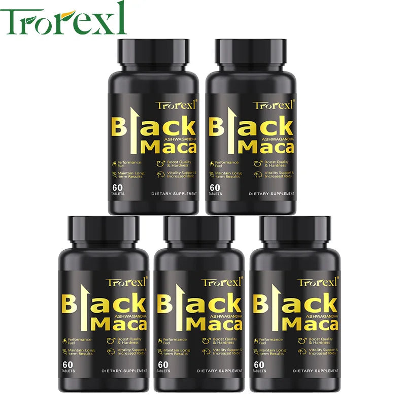 Natural 60 Tablets Black Maca ERECTEnhancer, Male Power Strength Supplements for Volume Enhancing, Max Stamina Capsule for Man