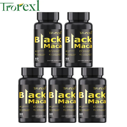 Natural 60 Tablets Black Maca ERECTEnhancer, Male Power Strength Supplements for Volume Enhancing, Max Stamina Capsule for Man
