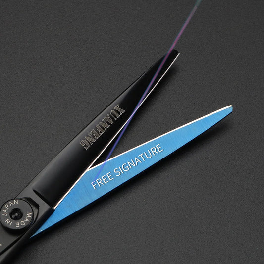 XUANFENG bull Screw Barber Cutting and Thinning Scissors 6-inch Japanese 440C Steel Hair Scissors