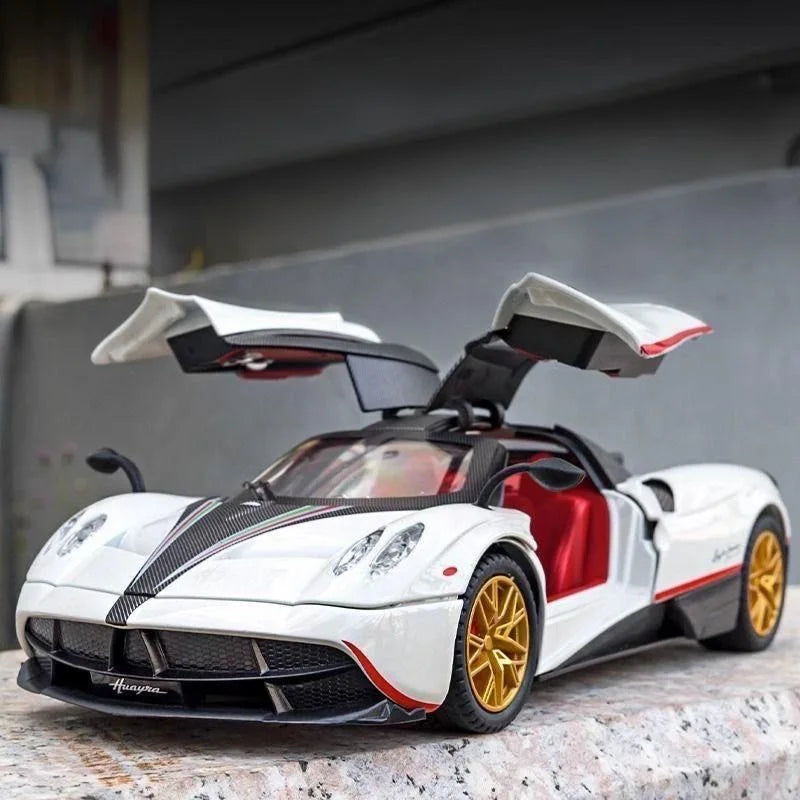 Pagani Huayra Dinastia 1:18 Alloy Racing Car Model Diecasts Metal Sports Car Vehicles Model Simulation Sound Light Kids Toy Gift