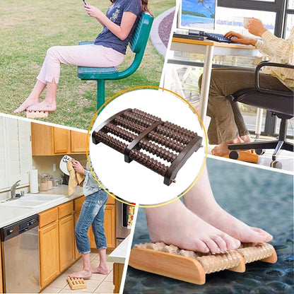 Wooden Foot Massager Roller Reflexology for Stress Fitness Health Care Feet Massager Colorful Massage Roller Pain Relief