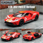 KiNSMART Toy Car Model 1/32 1966 Ford GT40 MKII Racing Rally Alloy Diecast Miniature Vehicle Collection Gift For Children Boy
