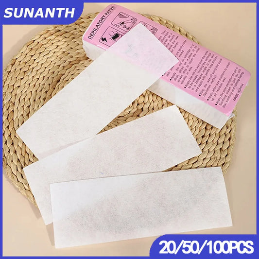 20/50/100Pcs Wax Band Hair Removal Depilation Strips Nonwoven Cloth Body Leg Arm Eyebrow Hair Remove Wax Paper Rolls Beauty Tool