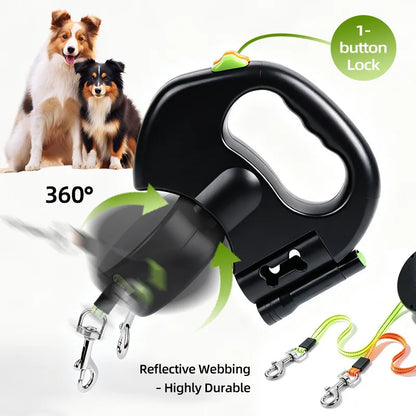 Retractable Pet Dog Leash  2-in-1 Automatic Tractor Outdoor Walking Tool for Small Medium Breed Dogs dog walking leash