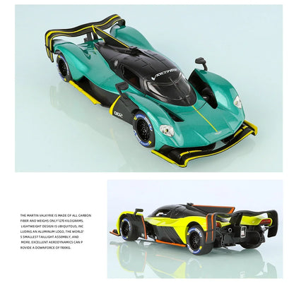 Aston Martin Valkyrie AMR PRO 1:24 Alloy Car Model Sound and Light Pull Back Toy Collectibles Gift