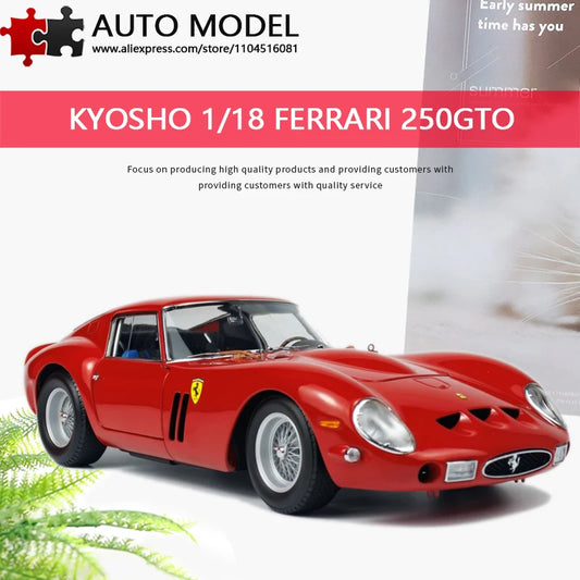 Ferrari 250 GTO 1961 Vintage Car Replica Alloy Model with Fully Openable Doors Kyosho 1:18 Die-Cast Metal Scale Model Racing Car Adult Boys' Toy High-End Collectible Gift