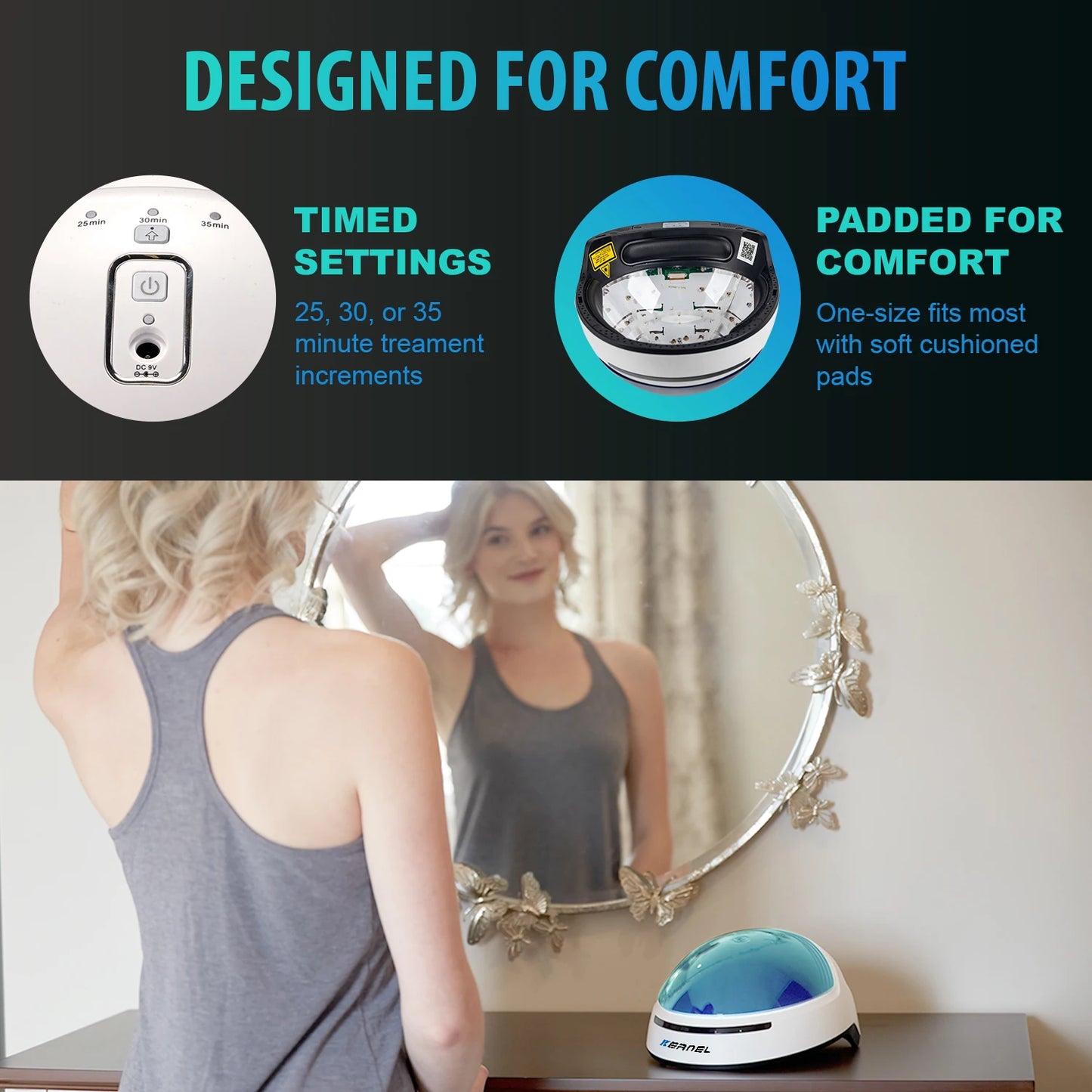 CE Approved Kernel KN-8000B Red Light Therapy Laser Hair Growth Cap Helmet For Hair Restoration