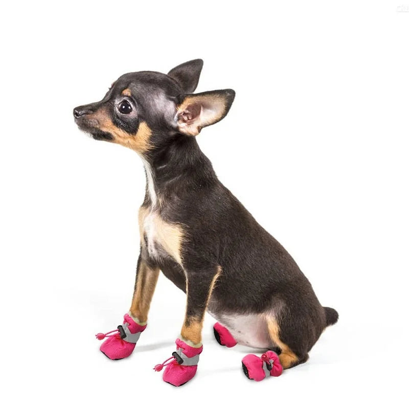 4 PCS set Of Waterproof Pet Dog Shoes, Anti Slip Soft Soled Rain Boots, Kitten Dog Shoes, Puppy Pet Boots, Pet Paw Accessorie