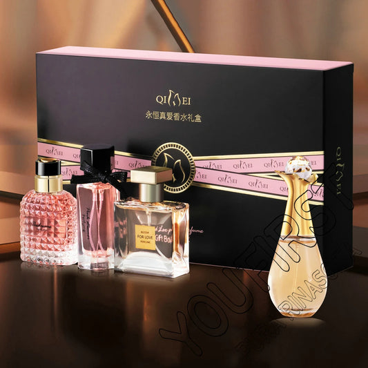 Luxury Brand Perfume Women Eau De Parfum Femme Gift Box 4Pcs Set 100ml Perfumes De Mujer Fresh Natural Floral Fruity Scent Spray