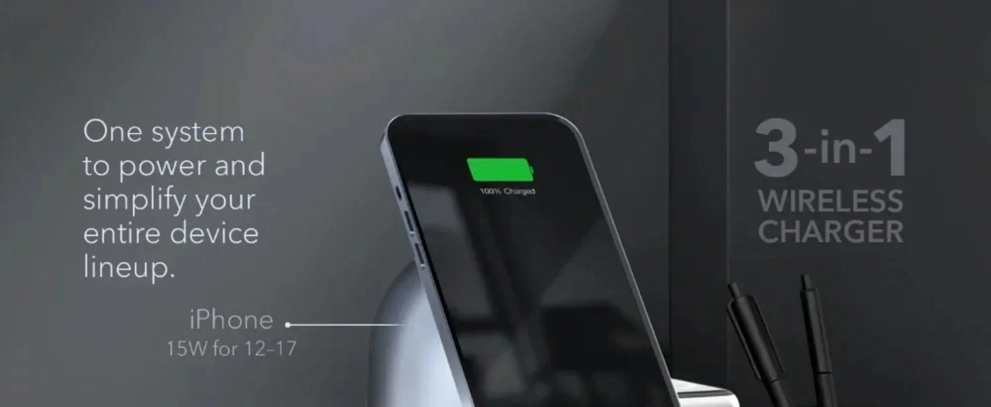 Bluetooth Speaker Magnetic Wireless Charger Station with Auto-Rotating for iPhone 17 16 15 14 13 12 Pro Max Apple Watch AirPods