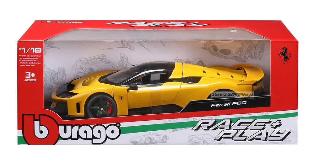 Bburago 1:18 2004 Ferrari F80 Alloy Car Model Vehicle Toy Collection Gift Multiple Exquisite interior die-casting toys