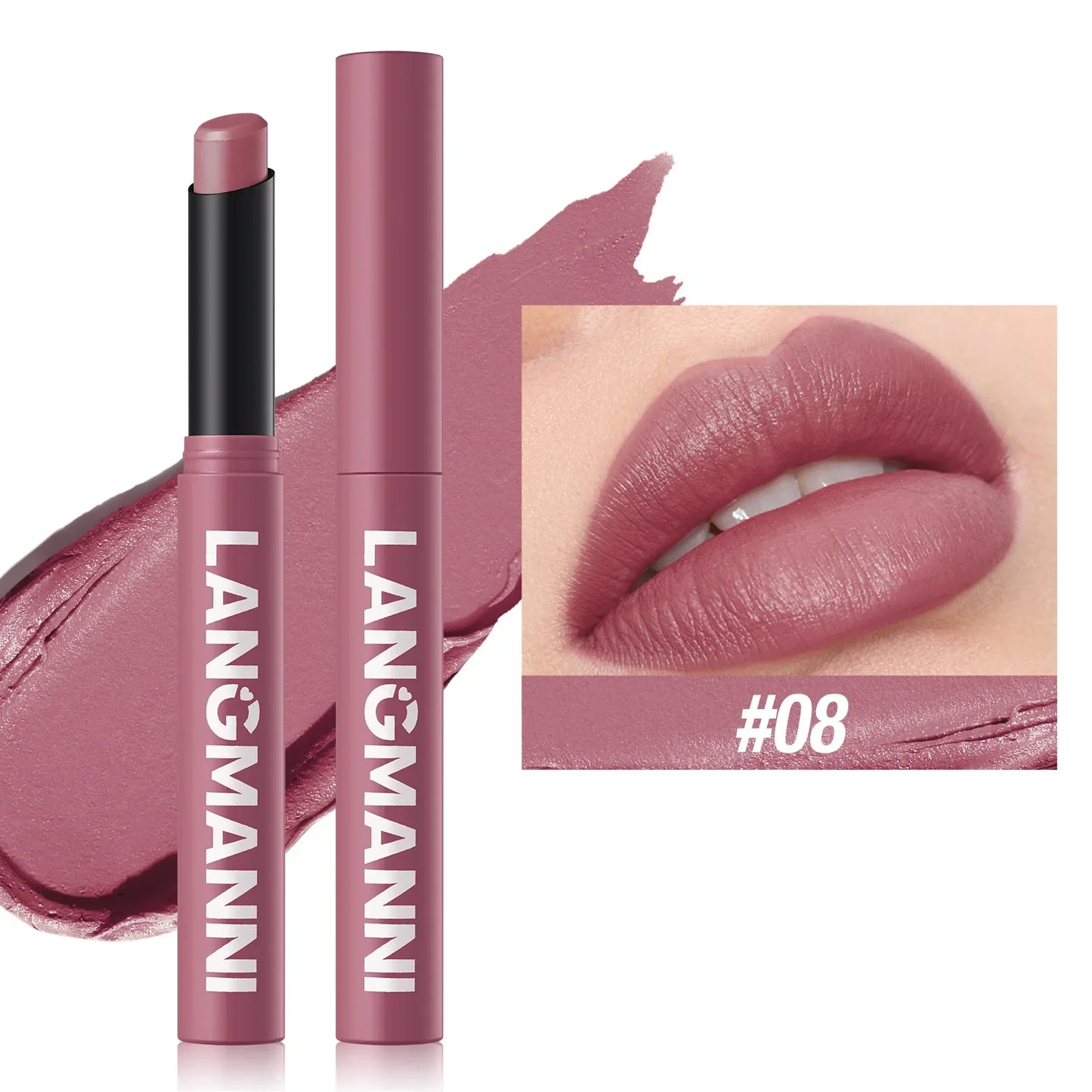 Matte Lipstick Non-Stick Cup Long-Lasting Velvet Finish Lipstick Pen  Smooth Matte Lip Color Waterproof Non-Fading -12 Colors
