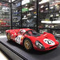 Top 1:18 Scale 330P4 1967 Sports Car Simulation Resin Car Model Toy Adult Fans Collection Gift Display Souvenir