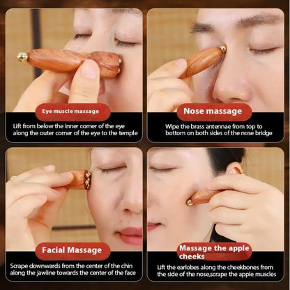 Eye Roller Massager Wooden Eye Cream Applicator Gua Sha Massage Tool Facial Massager for Skincare Application Relaxation