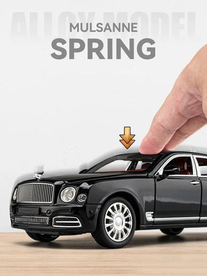 Diecast 1:24 Scale Bentley Mulsanne Alloy Model Car Collection Vehicle Simulation Sound & Light Metal Toy Gift