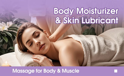 Lavender & Peppermint Infused Massage Body Oil - Warming & Moisturizing Formula for Men & Women, 10.2 Fl.Oz