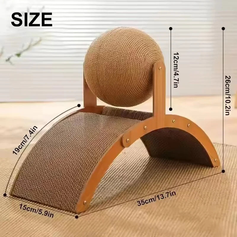 Natural Sisal Ball Arch Cat Scratcher Toy Corrugated Paper Cat Claw Grinding Board Self Playing Cat Toy For Indoor Cats